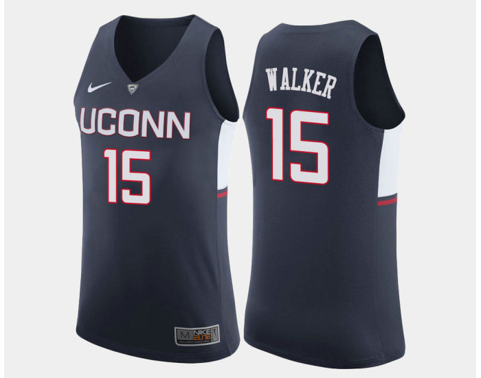 Uconn Huskies #15 Kemba Walker Navy Road Authentic College Basketball Jersey