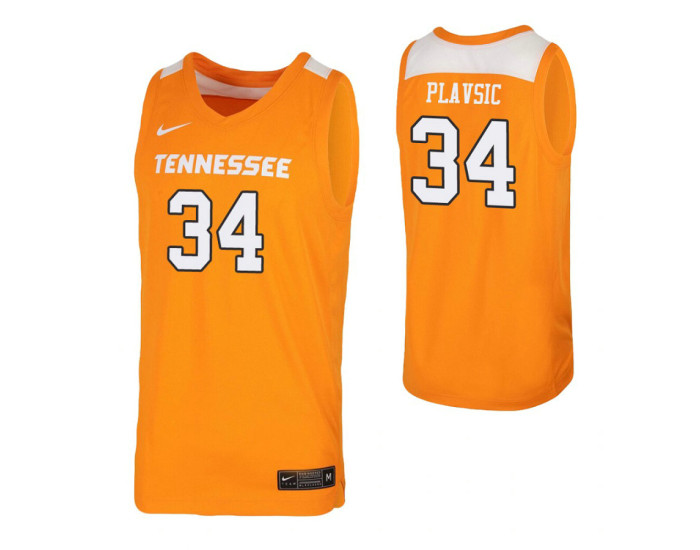 Youth Uros Plavsic Authentic College Basketball Jersey Tennessee Orange Tennessee Volunteers