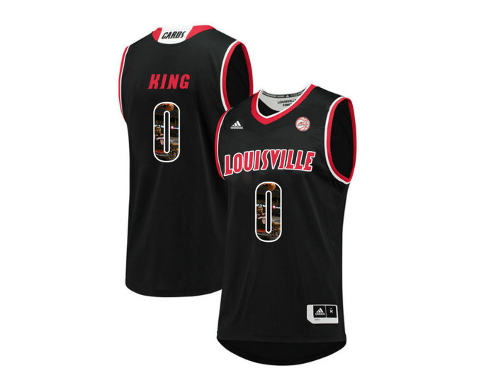 Louisville Cardinals #0 V.J. King Authentic College Basketball Jersey Black