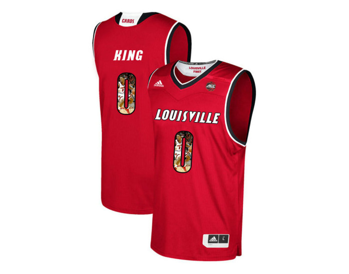 Louisville Cardinals #0 V.J. King Authentic College Basketball Jersey Red
