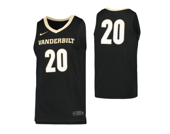Vanderbilt Commodores #20 Authentic College Basketball Jersey Black