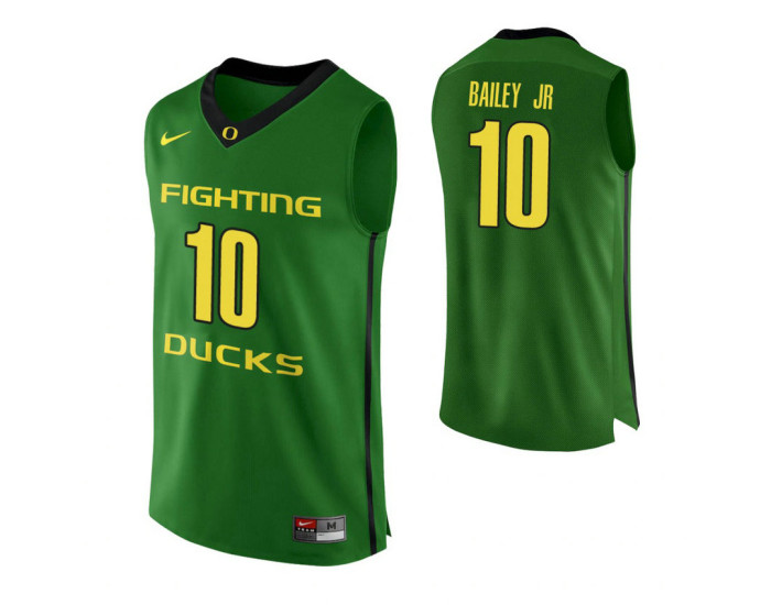 Oregon Ducks #10 Victor Bailey Jr. Authentic College Basketball Jersey Apple Green
