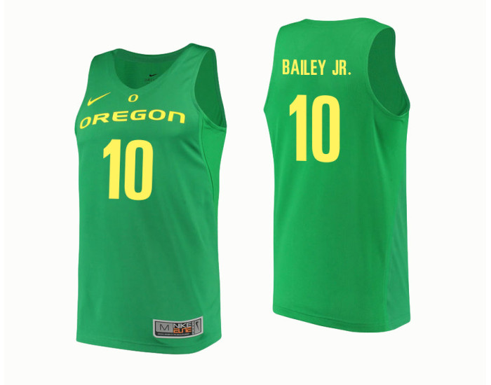 Oregon Ducks #10 Victor Bailey Jr. Authentic College Basketball Jersey Green