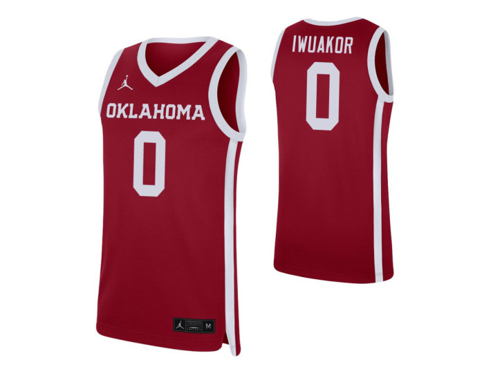 Youth Victor Iwuakor Authentic College Basketball Jersey Crimson Oklahoma Sooners