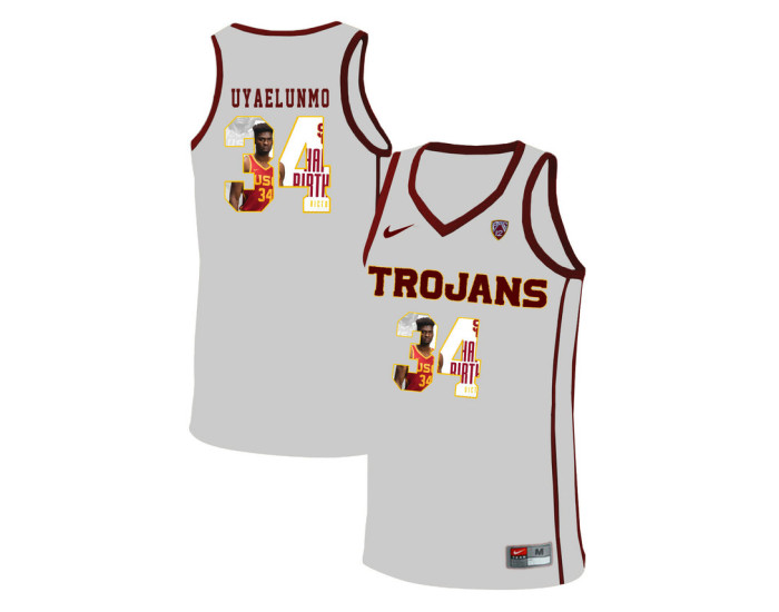 USC Trojans #34 Victor Uyaelunmo Authentic College Basketball Jersey White