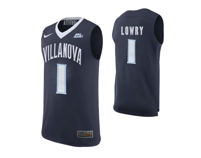 Youth Villanova Wildcats #1 Kyle Lowry Navy Authentic College Basketball Jersey