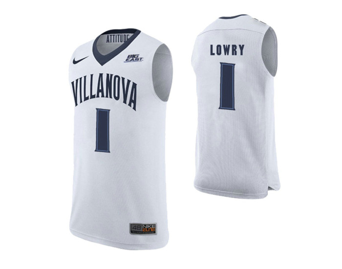 Youth Villanova Wildcats #1 Kyle Lowry White Authentic College Basketball Jersey