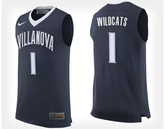 Villanova Wildcats NO. 1 Navy Home Authentic College Basketball Jersey