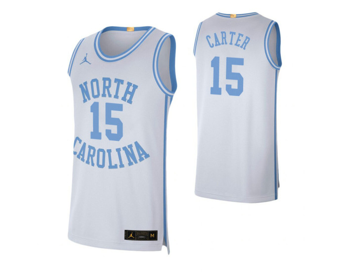North Carolina Tar Heels #15 Vince Carter White Authentic College Basketball Jersey