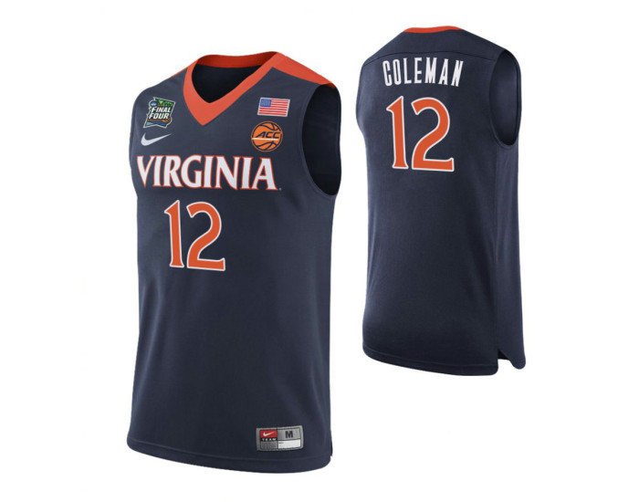 Youth Virginia Cavaliers #12 Chase Coleman Navy Authentic College Basketball Jersey