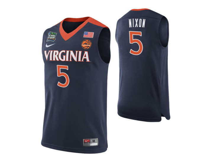 Youth Virginia Cavaliers #5 Jayden Nixon Navy Replica College Basketball Jersey