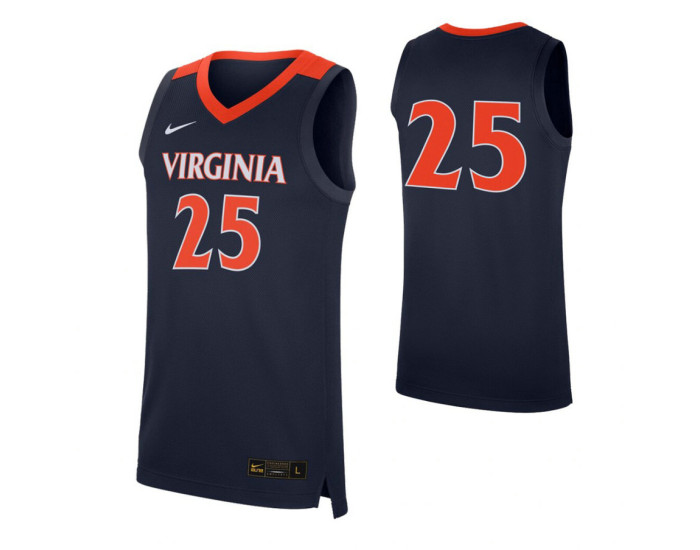Virginia Cavaliers #25 Authentic College Basketball Jersey Navy