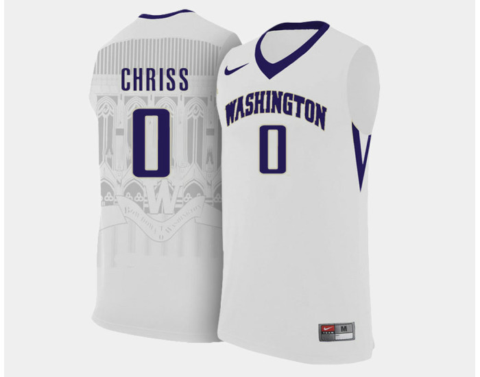 Washington Huskies #0 Marquese Chriss White Home Authentic College Basketball Jersey