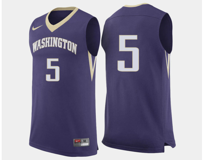 Washington Huskies #5 Quin Barnard Purple Road Authentic College Basketball Jersey