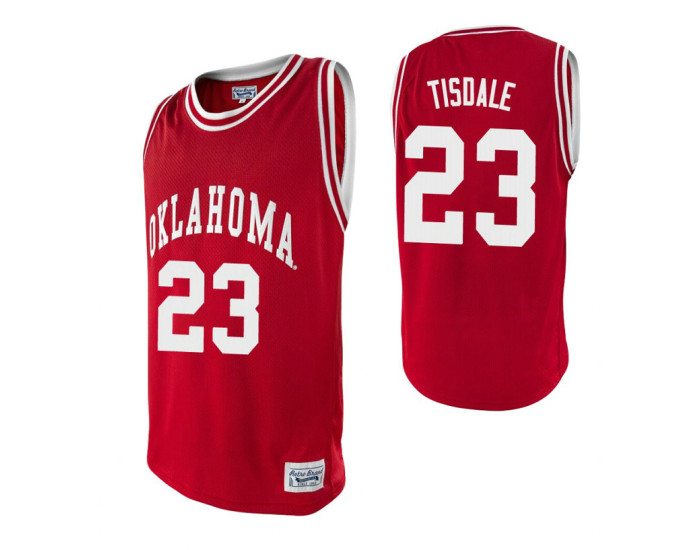 Oklahoma Sooners 23 Wayman Tisdale Alumni Authentic College Basketball Jersey Crimson
