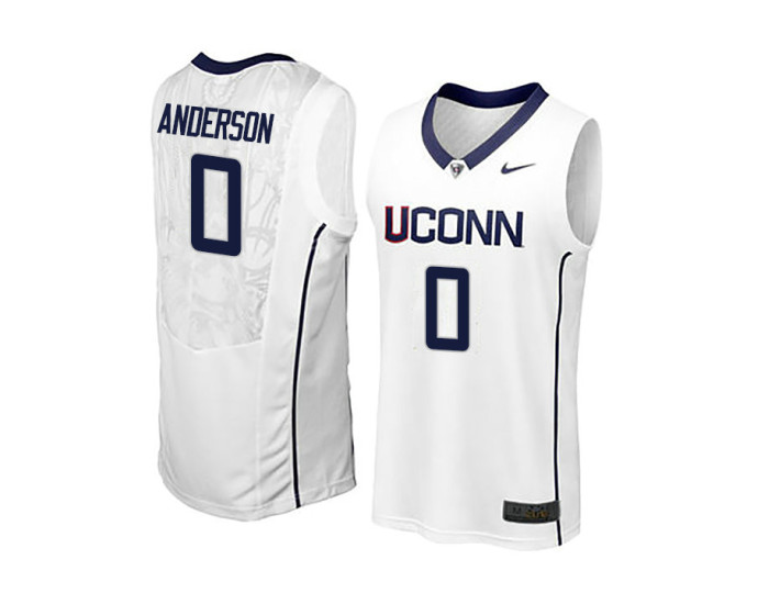 Youth UConn Huskies #0 Antwoine Anderson Authentic College Basketball Jersey White