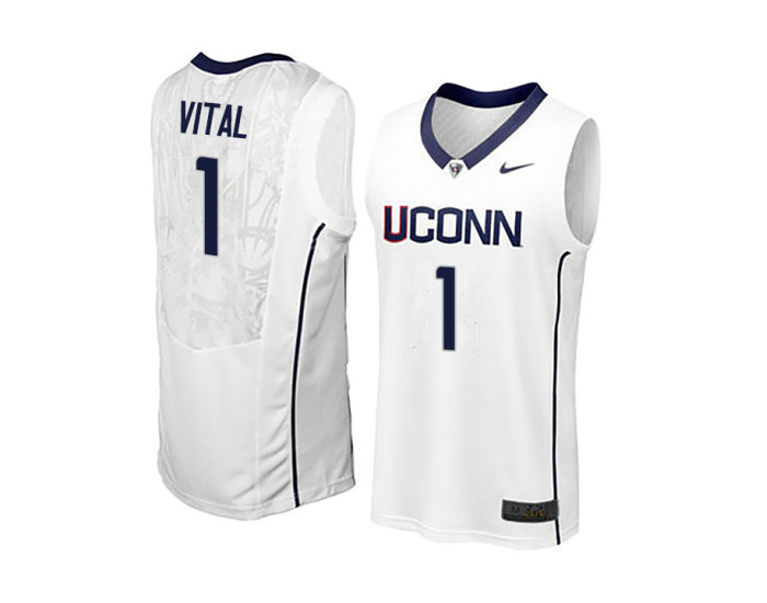 Youth UConn Huskies #1 Christian Vital Authentic College Basketball Jersey White