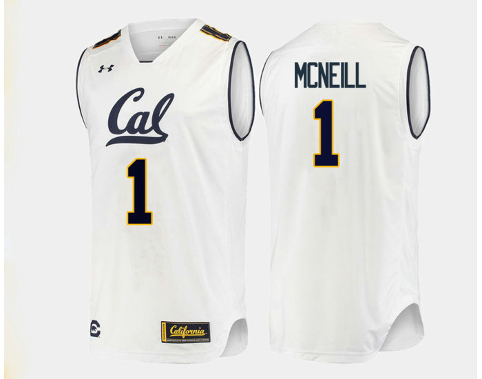 Youth California Golden Bears #1 Darius McNeill Authentic College Basketball Jersey White