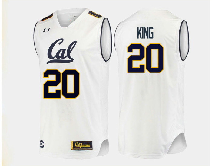 Youth California Golden Bears #20 Derek King Authentic College Basketball Jersey White