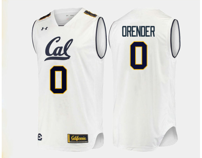 Youth California Golden Bears #0 Jacob Orender Authentic College Basketball Jersey White