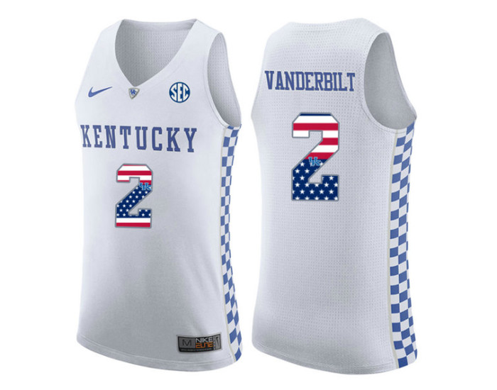 Youth Kentucky Wildcats #2 Jarred Vanderbilt Replica College Basketball Jersey white
