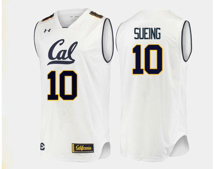 Youth California Golden Bears #10 Justice Sueing Authentic College Basketball Jersey White