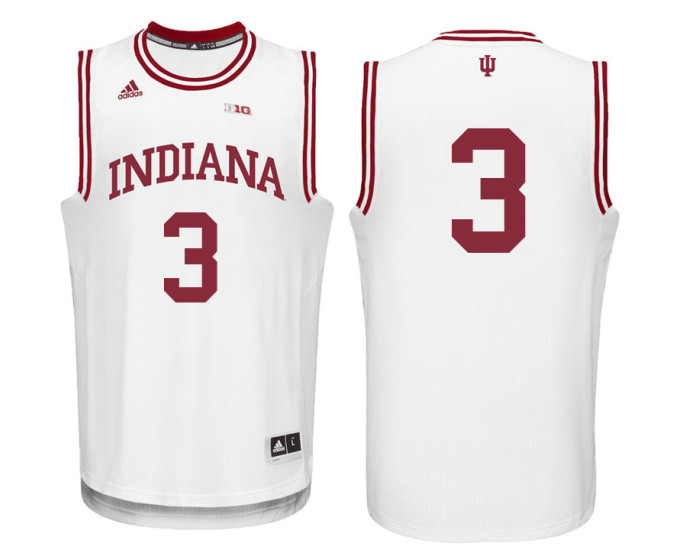 Indiana Hoosiers #3 Justin Smith Replica College Basketball Jersey White