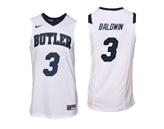 Butler Bulldogs #3 Kamar Baldwin Authentic College Basketball Jersey White