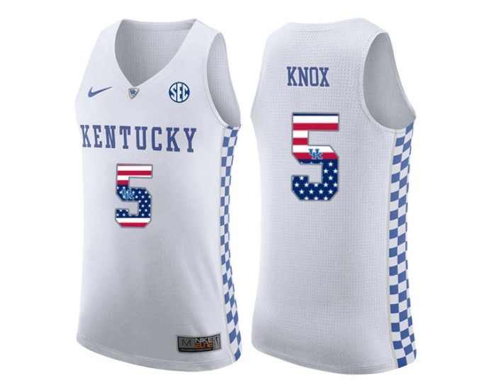 Kentucky Wildcats #5 Kevin Knox Replica College Basketball Jersey white