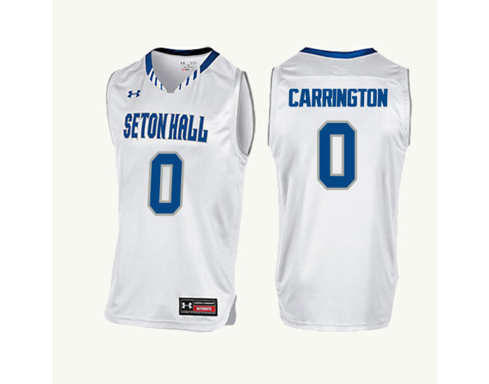 Seton Hall Pirates #0 Khadeen Carrington Authentic College Basketball Jersey White
