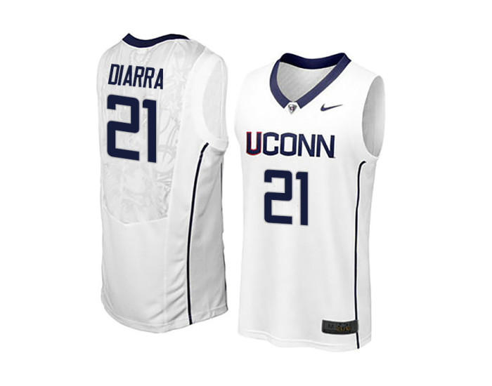 UConn Huskies #21 Mamadou Diarra Authentic College Basketball Jersey White