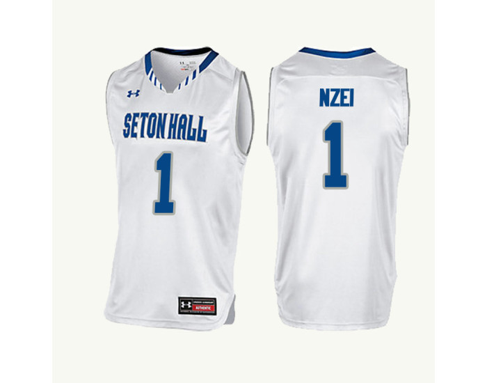 Seton Hall Pirates #1 Michael Nzei Authentic College Basketball Jersey White