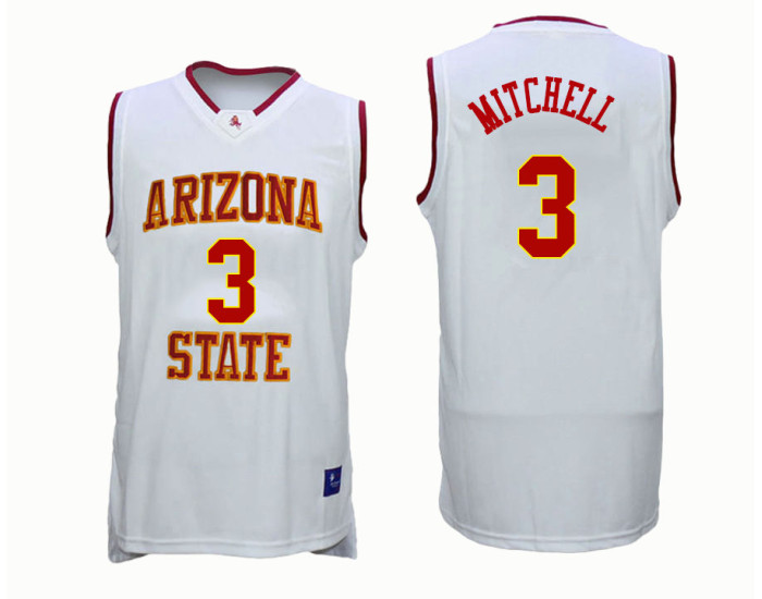 Youth Arizona State Sun Devils #3 Mickey Mitchell Authentic College Basketball Jersey White