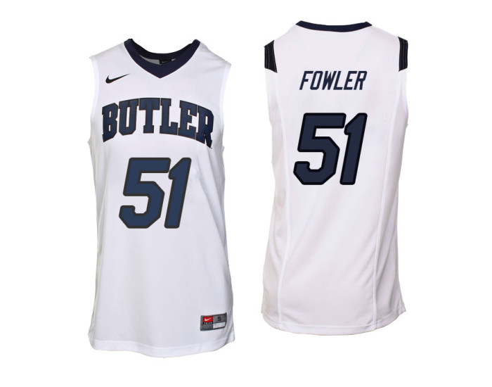 Youth Butler Bulldogs #51 Nate Fowler Replica College Basketball Jersey White