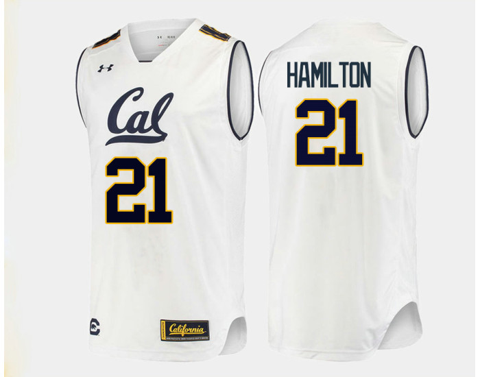 Youth California Golden Bears #21 Nick Hamilton Authentic College Basketball Jersey White