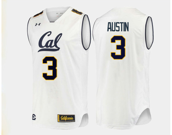 Youth California Golden Bears #3 Paris Austin Replica College Basketball Jersey White
