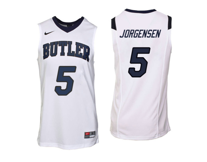 Butler Bulldogs #5 Paul Jorgensen Authentic College Basketball Jersey White