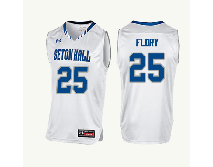 Seton Hall Pirates #25 Philip Flory Authentic College Basketball Jersey White