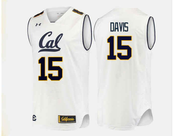 California Golden Bears #15 Roman Davis Replica College Basketball Jersey White