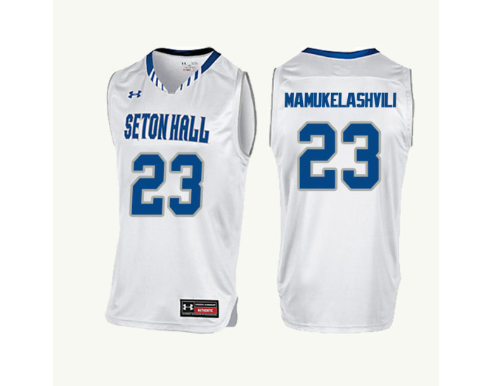 Seton Hall Pirates #23 Sandro Mamukelashvili Authentic College Basketball Jersey White