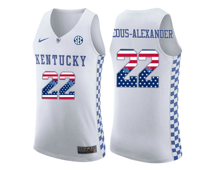 Youth Kentucky Wildcats #22 Shai Gilgeous-Alexander Replica College Basketball Jersey white