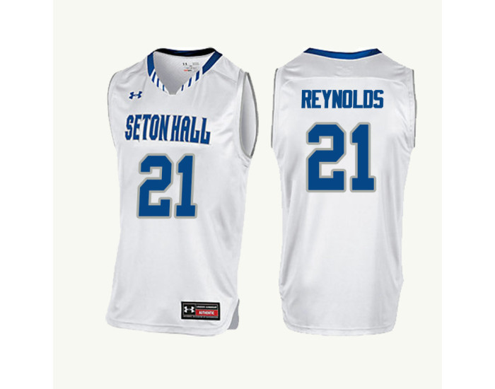 Seton Hall Pirates #21 Shavar Reynolds Authentic College Basketball Jersey White