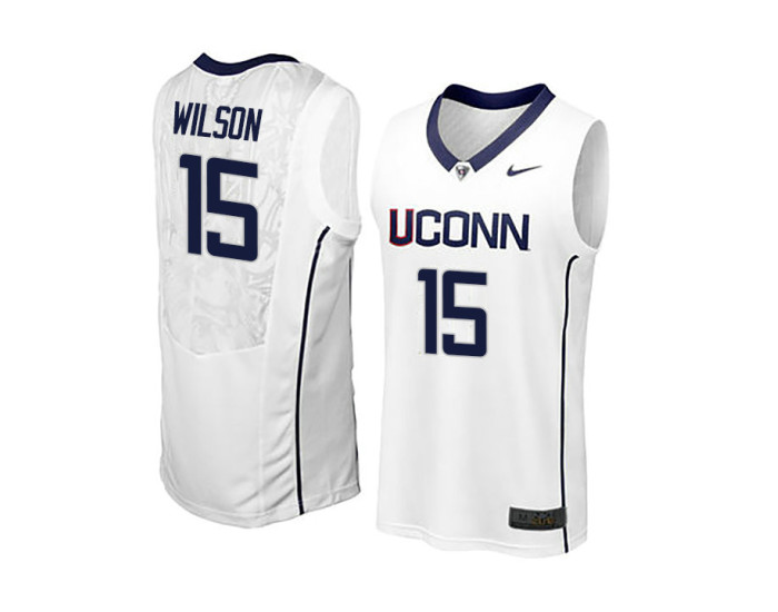 UConn Huskies #15 Sidney Wilson Authentic College Basketball Jersey White