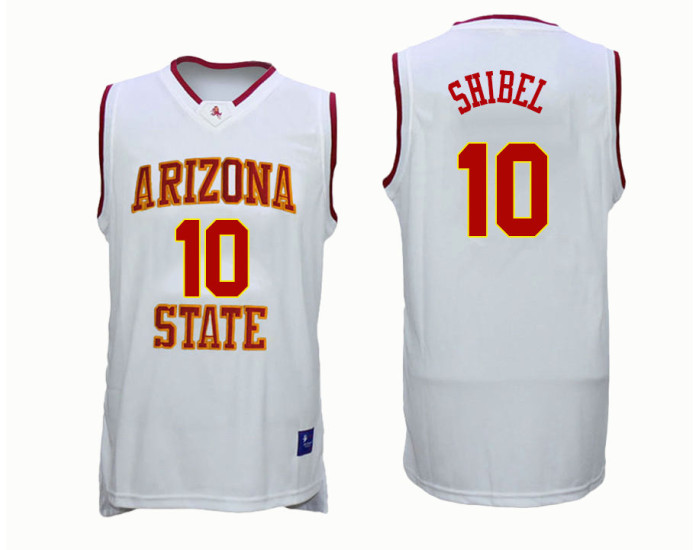 Arizona State Sun Devils #10 Vitaliy Shibel Authentic College Basketball Jersey White