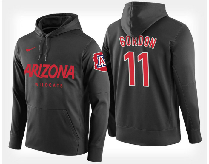 Arizona Wildcats #11 Aaron Gordon Black Hoodie College Basketball