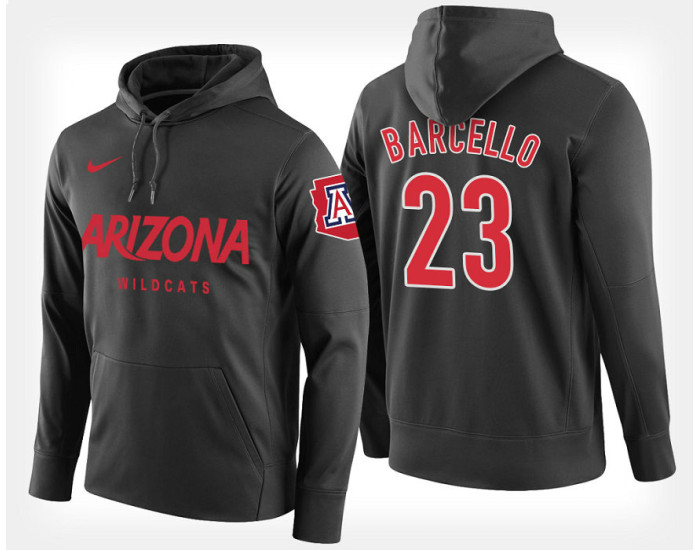 Arizona Wildcats #23 Alex Barcello Black Hoodie College Basketball