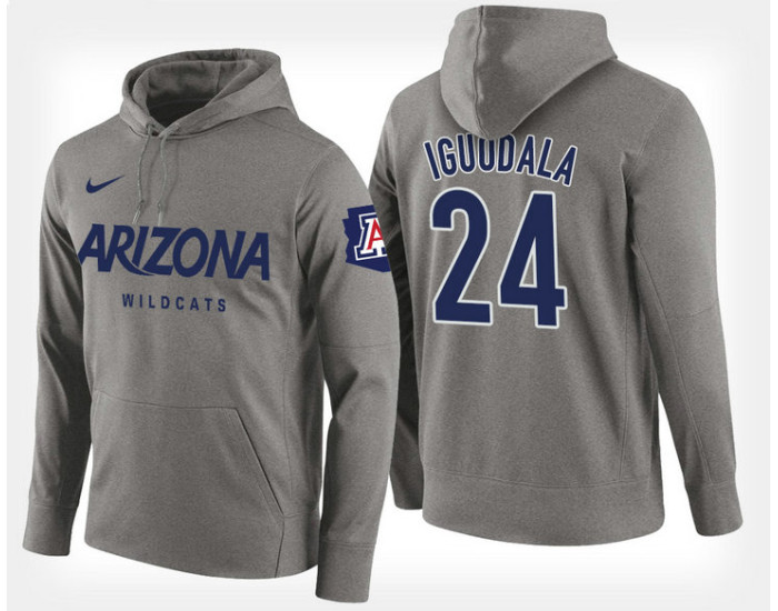 Arizona Wildcats #24 Andre Iguodala Gray Hoodie College Basketball