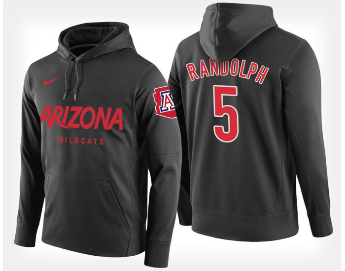Arizona Wildcats #5 Brandon Randolph Black Hoodie College Basketball