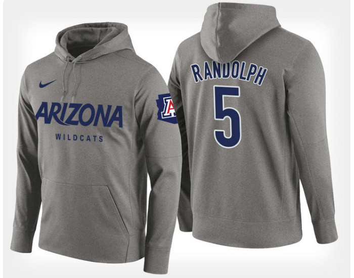 Arizona Wildcats #5 Brandon Randolph Gray Hoodie College Basketball