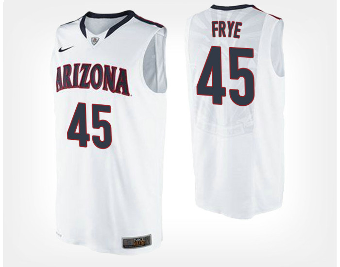 Arizona Wildcats #45 Channing Frye White Road Authentic College Basketball Jersey